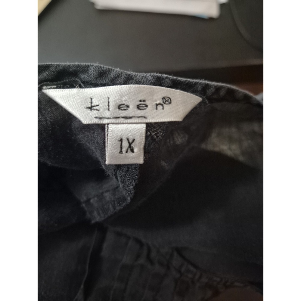 Kleen Tunic Top Womens 1X 100% Ramie Charcoal Gray‎ Minimalist Lagenlook Coastal - Picture 10 of 11